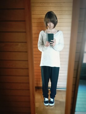 「pas de calais（パドカレ）のアイテム（パンツ）」を使った、晴れのちさん（レディース・163cm）の秋コーディネート