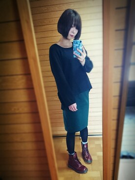 「黒ニット」｜晴れのちさん（レディース・163cm）の秋コーディネート