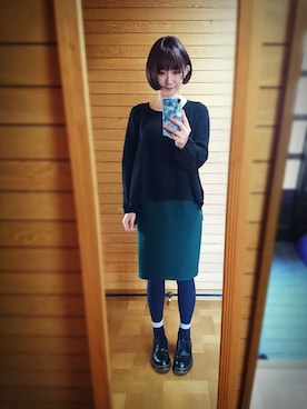 「タイツ×靴下」｜「アイテム（その他シューズ）」を使った、晴れのちさん（レディース・163cm）の冬コーディネート
