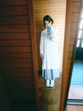 「白いスニーカー」｜「アイテム（ワンピース/ドレス）」を使った、晴れのちさん（レディース・163cm）の春コーディネート