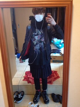 「アイテム（ミリタリージャケット）」を使った、ちゃらまささん（メンズ・175cm）の春コーディネート