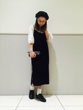 「ブラック×ホワイト」｜「アイテム（その他シューズ）」を使った、taknk.さん（レディース・157cm）の夏コーディネート