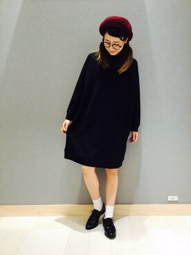 「スウェットワンピース」｜「アイテム（その他シューズ）」を使った、taknk.さん（レディース・157cm）の秋コーディネート