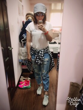 「8ight Secondsのアイテム」を使った、Milly catさん（レディース・161cm）の秋コーディネート