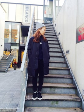 「MILKFED.（ミルクフェド）のアイテム（その他アウター）」を使った、MILKFED.STAFFさん（レディース・154cm）の秋コーディネート