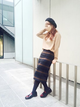 「アイテム（その他シューズ、レッド系）」を使った、MILKFED.STAFFさん（レディース・154cm）の秋コーディネート