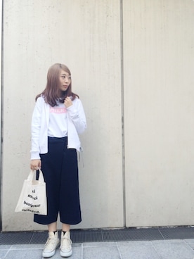 「アイテム（エコバッグ/サブバッグ）」を使った、MILKFED.STAFFさん（レディース・154cm）の冬コーディネート