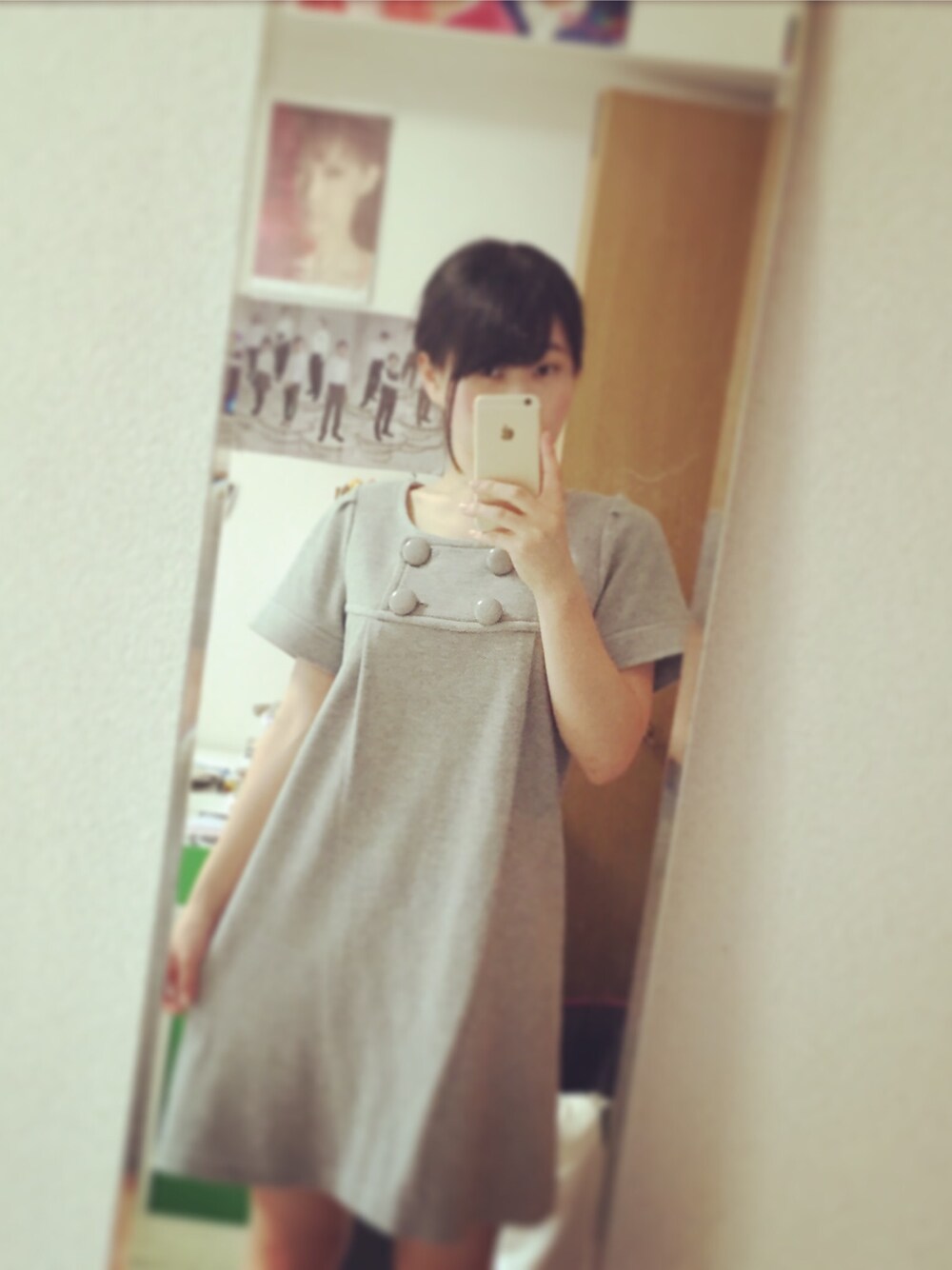 「古着のアイテム（ワンピース、グレー系）」を使った、R！さん（レディース・157cm）の秋コーディネートの1枚目の写真