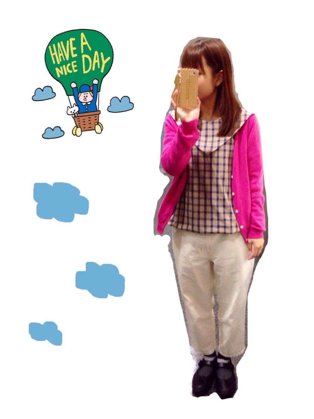 「aiko、aikoジャンキー、白パンツ、さんかく、ピンク、ｂｕｌｌｅ　ｄｅ　ｓａｖｏｎ、BEAMS BOY、figlondon、ビームスボーイ」｜「スターバックスのスタバ×ANAコラボ さくら2015タンブラー（グラス/マグカップ/タンブラー、ピンク系）」を使った、コダさん（レディース・154cm）の春コーディネートの1枚目の写真
