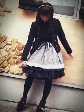「axes femme（アクシーズファム）のアイテム（その他アウター）」を使った、八咫さん（レディース・155cm）の春コーディネート