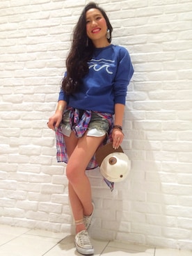 「アイテム（キャップ）」を使った、rei kashiwabaraさん（レディース・162cm）の春コーディネート