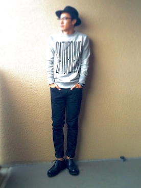 「ツバ広ハット」｜katsuさん（メンズ・170cm）の秋コーディネート