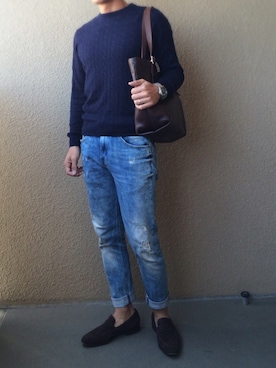 「スエードローファー」｜katsuさん（メンズ・170cm）の秋コーディネート