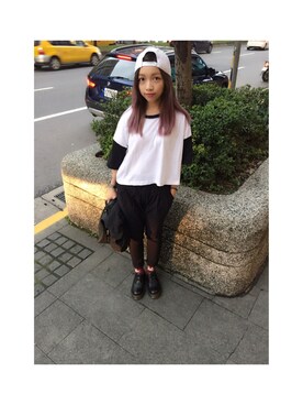 「planet（planet）のアイテム（Tシャツ/カットソー）」を使った、wslさん（レディース・153cm）の春コーディネート