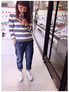 「pizza cut five（ピザカットファイブ）のアイテム（パンツ）」を使った、wslさん（レディース・154cm）の秋コーディネート