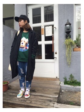 「planet（planet）のアイテム（ジャケット/アウター）」を使った、wslさん（レディース・154cm）の冬コーディネート