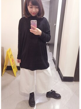 「pizza cut five（ピザカットファイブ）のアイテム（パンツ）」を使った、wslさん（レディース・154cm）の冬コーディネート