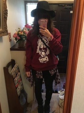 「MACKDADDY（マックダディー）のアイテム（スウェット）」を使った、ともちゃんさん（レディース・158cm）の秋コーディネート