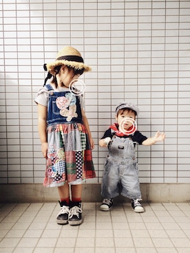 「vanavana（ヴァナヴァナ）のアイテム」を使った、chelsea♡さん（キッズ・100cm）の秋コーディネート