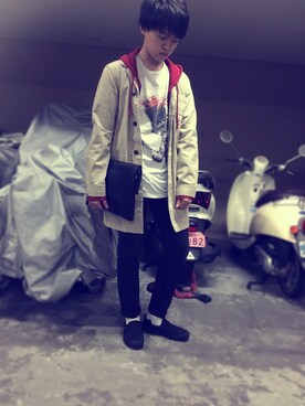 「ソックス」｜「アイテム（その他アウター）」を使った、yutoさん（メンズ・165cm）の秋コーディネート