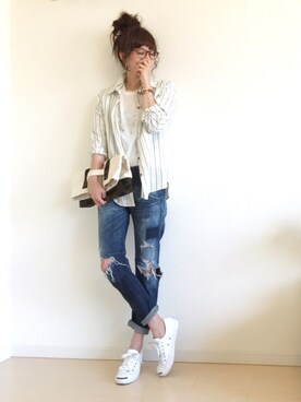 「melple（メイプル）のアイテム（アクセサリー）」を使った、Tu--chanさん（レディース・160cm）の春コーディネート