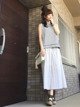 「Radiate（ラディエイト）のアイテム（パンツ）」を使った、Tu--chanさん（レディース・160cm）の夏コーディネート