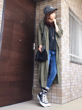 「OSMOSIS（オズモーシス）のアイテム（その他アウター）」を使った、Tu--chanさん（レディース・160cm）の秋コーディネート