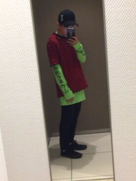 「OPENING CEREMONY（オープニングセレモニー）のアイテム（Tシャツ/カットソー）」を使った、N1COLEさん（メンズ・165cm）の春コーディネート