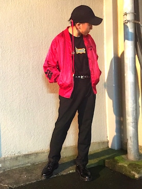 「8seconds（エイトセカンズ）のアイテム（ブルゾン）」を使った、N1COLEさん（メンズ・165cm）の秋コーディネート