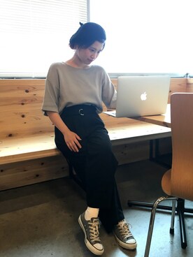 「YEVS（イーブス）のアイテム（帽子）」を使った、nさん（レディース・155cm）の夏コーディネート