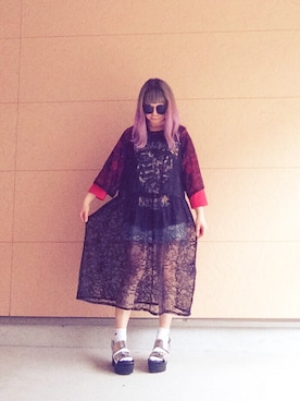 「MONKI（モンキ）のアイテム（サンダル）」を使った、えりなさん（レディース・155cm）の春コーディネート