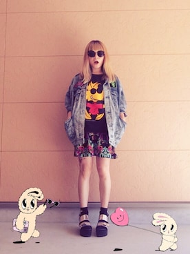 「MONKI（モンキ）のアイテム（サンダル）」を使った、えりなさん（レディース・155cm）の春コーディネート