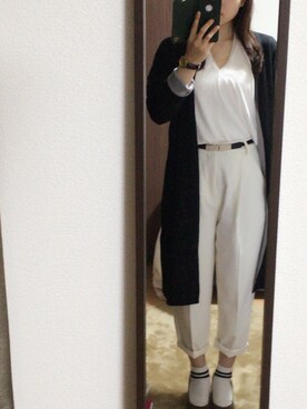 「AZUL（アズール）のアイテム（その他アウター）」を使った、えみなさん（レディース・158cm）の春コーディネート