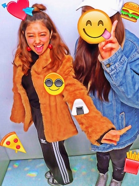 「adidasジャージ」｜「アイテム（ジャケット/アウター）」を使った、#risa#さん（レディース・154cm）の冬コーディネート