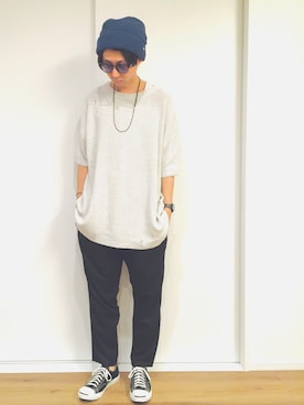 「studio CLIP（スタディオクリップ）のアイテム（帽子）」を使った、TAKAさん（メンズ・175cm）の秋コーディネート