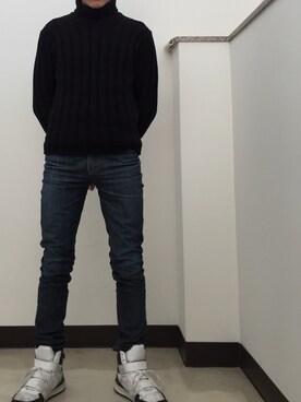 「DR.DENIM（ドクターデニム）のDR. DENIM JEANSMAKERS Denim pants（デニムパンツ、ブルー系）」を使った、kenkenさん（メンズ・175cm）の冬コーディネート