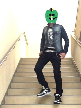 「JACKROSE（ジャックローズ）のアイテム（デニムジャケット、ブルー系）」を使った、kenkenさん（メンズ・175cm）の冬コーディネート