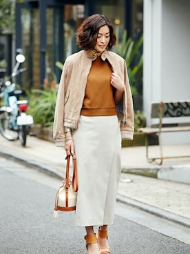 「EFFE BEAMS（エッフェビームス）のアイテム」を使った、Tomoko.Kさん（レディース・163cm）の春コーディネート