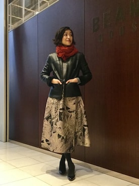 「three dots（スリードッツ）のアイテム」を使った、Tomoko.Kさん（レディース・163cm）の冬コーディネート