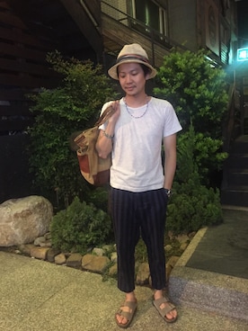 「MSPC（エムエスピーシー）のアイテム（バッグ）」を使った、MattChungさん（メンズ・170cm）の夏コーディネート
