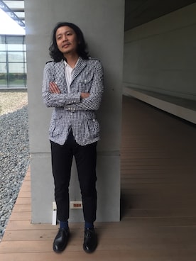 「plain-me（プレインミー）のアイテム（シューズ）」を使った、MattChungさん（メンズ・170cm）の春コーディネート