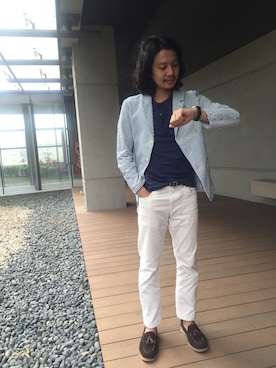 「ESPRIT（エスプリ）のアイテム（トップス）」を使った、MattChungさん（メンズ・170cm）の春コーディネート
