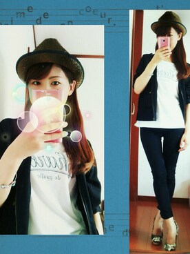 「アクティブコーデ」｜「アイテム（帽子）」を使った、makoさん（レディース・155cm）の秋コーディネート