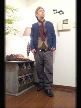 「HAVERSACK（ハバーザック）のアイテム（その他アウター）」を使った、kento21さんの冬コーディネート