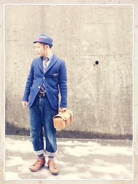 「HAVERSACK（ハバーザック）のアイテム（その他アウター）」を使った、kento21さんの冬コーディネート
