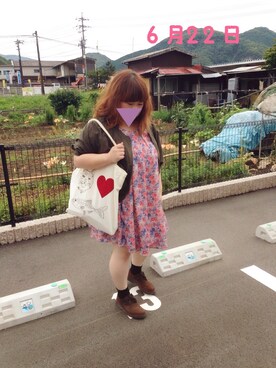 「ネコ」｜「アイテム（ノーカラージャケット）」を使った、maruさん（レディース・150cm）の夏コーディネート