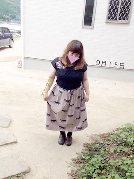 「ひざ丈スカート」｜maruさん（レディース・150cm・30代）の秋コーディネート