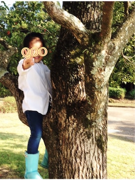 「アイテム（ブーツ）」を使った、QOOさん（キッズ・110cm）の秋コーディネート