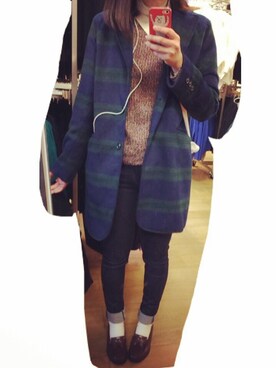 「HARUTA」｜「アイテム（チェスターコート）」を使った、い ず みさん（レディース・167cm）の冬コーディネート