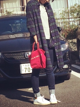 「アイテム（シャツワンピース）」を使った、い ず みさん（レディース・167cm・20代）の秋コーディネート